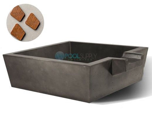 Slick Rock Concrete 30" Box Spill Water Bowl | Copper | Stainless Steel Spillway | KSPB3010SPSS-COPPER