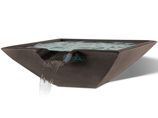 Slick Rock Concrete 30" Square Camber Water Bowl | Coal Gray | No Liner | CS3011-COALGRAY