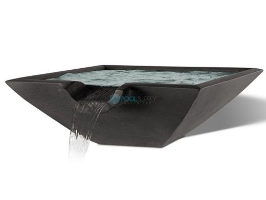 Slick Rock Concrete 30" Square Camber Water Bowl | Onyx | No Liner | CS3011-ONYX