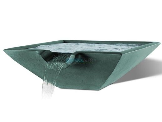 Slick Rock Concrete 30" Square Camber Water Bowl | Seafoam | No Liner | CS3011-SEAFOAM