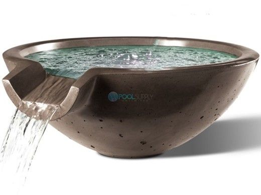 Slick Rock Concrete 30" Round Camber Water Bowl | Coal Gray | No Liner | CR3012-COALGRAY