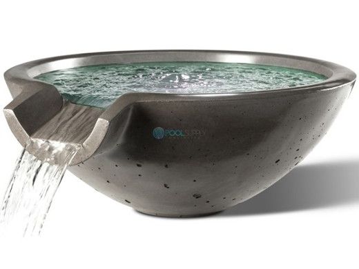 Slick Rock Concrete 30" Round Camber Water Bowl | Gray | No Liner | CR3012-GRAY