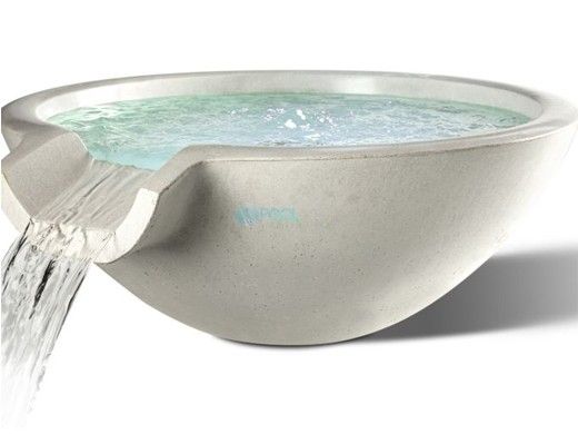 Slick Rock Concrete 30" Round Camber Water Bowl | Great White | No Liner | CR3012-GREATWHITE