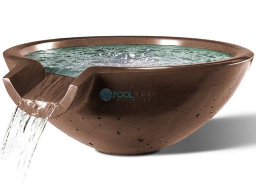 Slick Rock Concrete 30" Round Camber Water Bowl | Mahogany | No Liner | CR3012-MAHOGANY