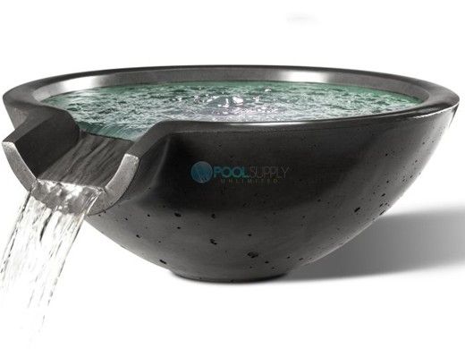 Slick Rock Concrete 30" Round Camber Water Bowl | Onyx | No Liner | CR3012-ONYX