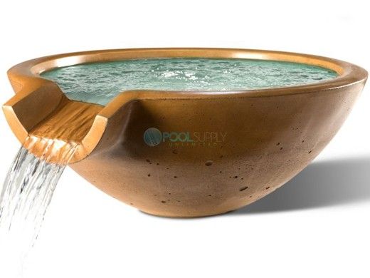 Slick Rock Concrete 30" Round Camber Water Bowl | Rust Buff | No Liner | CR3012-RUSTBUFF