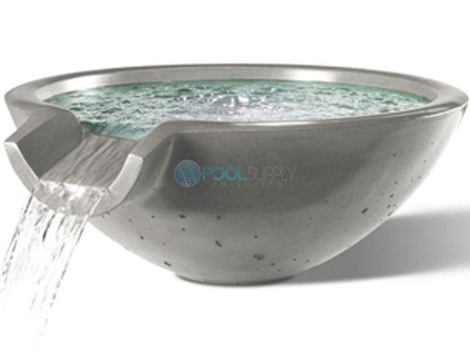 Slick Rock Concrete 30" Round Camber Water Bowl | Shale | No Liner | CR3012-SHALE