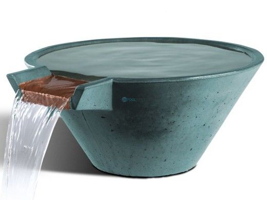 Slick Rock Concrete 22" Conical Cascade Water Bowl | Denim | No Liner | KCC22CNL-DENIM