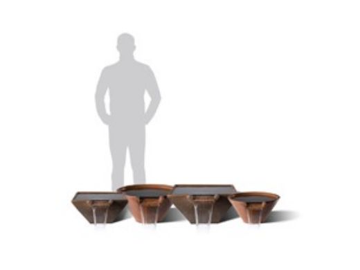 Slick Rock Concrete 29" Conical Cascade Water Bowl | Coal Gray | No Liner | KCC29CNL-COALGRAY