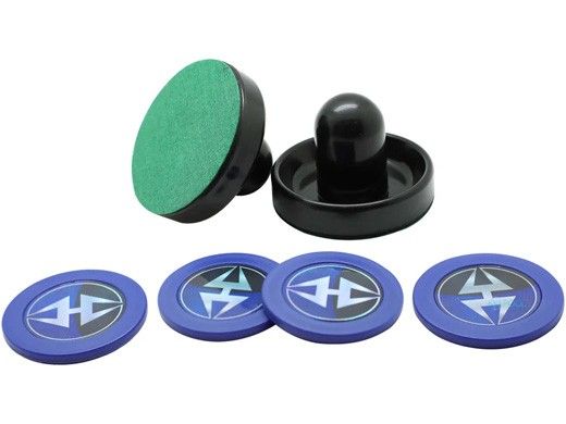 Hathaway Air Hockey 3.75-Inch Strikers and 2.87-Inch Puck Set | Black and Blue | BG50384