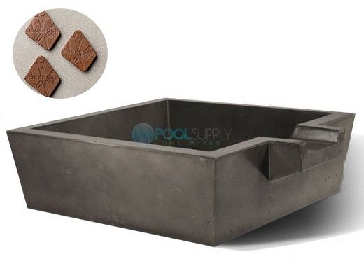 Slick Rock Concrete 30" Box Spill Water Bowl | Adobe | No Liner | KSPB3010NL-ADOBE