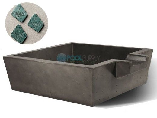 Slick Rock Concrete 30" Box Spill Water Bowl | Denim | No Liner | KSPB3010NL-DENIM
