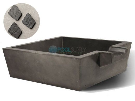 Slick Rock Concrete 30" Box Spill Water Bowl | Gray | No Liner | KSPB3010NL-GRAY