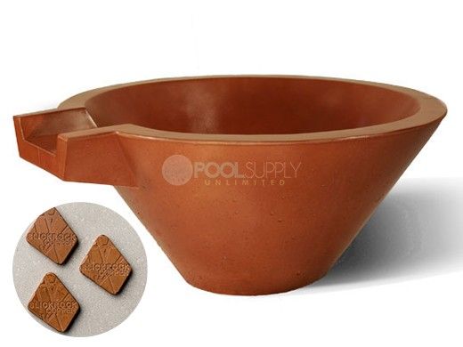 Slick Rock Concrete 30" Conical Spill Water Bowl | Copper | No Liner  | KSPC3014NL-COPPER