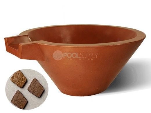Slick Rock Concrete 30" Conical Spill Water Bowl | Rust Buff | No Liner | KSPC3014NL-RUSTBUFF