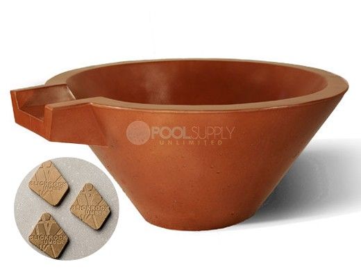 Slick Rock Concrete 30" Conical Spill Water Bowl | Umber | No Liner | KSPC3014NL-UMBER
