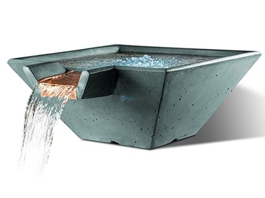Slick Rock Concrete 22" Square Cascade Water Bowl | Denim | No Liner | KCC22SNL-DENIM