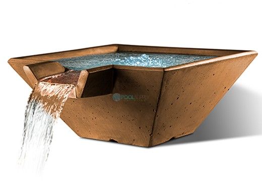 Slick Rock Concrete 29" Square Cascade Water Bowl | Rust Buff | No Liner | KCC29SNL-RUSTBUFF
