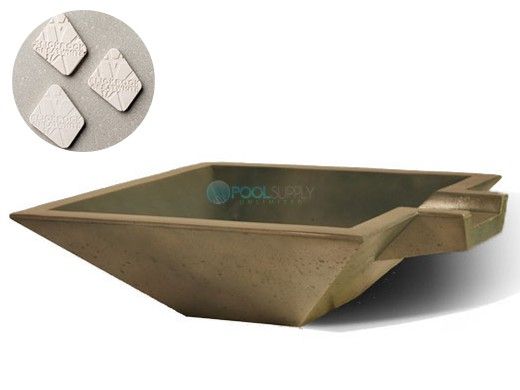 Slick Rock Concrete 30" Square Spill Water Bowl | Great White | No Liner | KSPS3010NL-GREATWHITE
