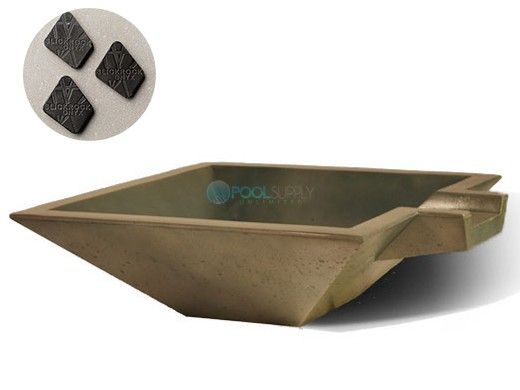 Slick Rock Concrete 30" Square Spill Water Bowl | Onyx | No Liner | KSPS3010NL-ONYX