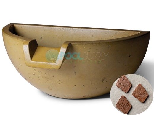 Slick Rock Concrete 16" Half Spill Water Bowl | Adobe | No Liner | KSPH3616NL-ADOBE
