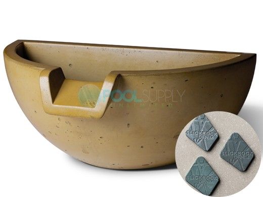 Slick Rock Concrete 16" Half Spill Water Bowl | Denim | No Liner | KSPH3616NL-DENIM