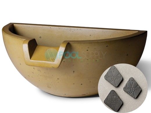 Slick Rock Concrete 16" Half Spill Water Bowl | Gray | No Liner | KSPH3616NL-GRAY