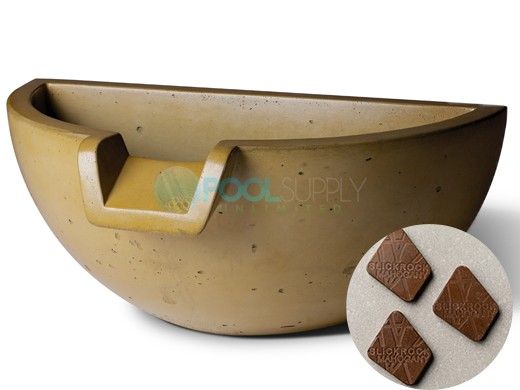 Slick Rock Concrete 16" Half Spill Water Bowl | Mahogany | No Liner | KSPH3616NL-MAHOGANY