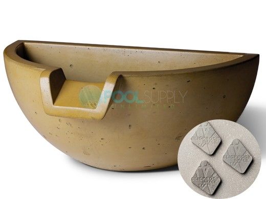 Slick Rock Concrete 16" Half Spill Water Bowl | Shale | No Liner | KSPH3616NL-SHALE