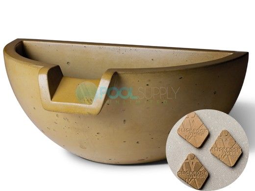 Slick Rock Concrete 16" Half Spill Water Bowl | Umber | No Liner | KSPH3616NL-UMBER