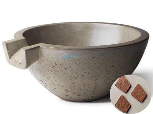 Slick Rock Concrete 24" Classic Spill Water Bowl | Adobe | No Liner | KSPC2412NL-ADOBE