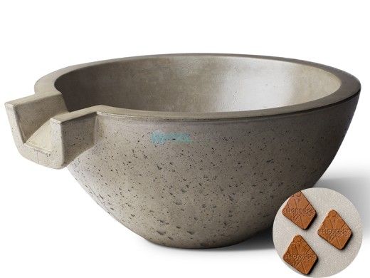 Slick Rock Concrete 24" Classic Spill Water Bowl | Copper | No Liner | KSPC2412NL-COPPER