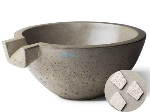 Slick Rock Concrete 24" Classic Spill Water Bowl | Great White | No Liner | KSPC2412NL-GREATWHITE