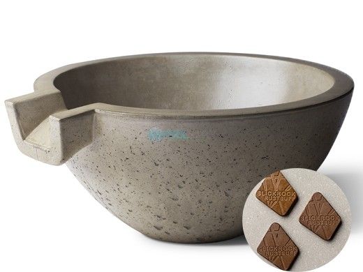 Slick Rock Concrete 24" Classic Spill Water Bowl | Rust Buff | No Liner | KSPC2412NL-RUSTBUFF