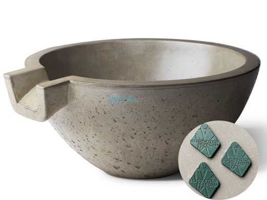 Slick Rock Concrete 24" Classic Spill Water Bowl | Seafoam | No Liner | KSPC2412NL-SEAFOAM