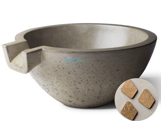 Slick Rock Concrete 24" Classic Spill Water Bowl | Umber | No Liner | KSPC2412NL-UMBER