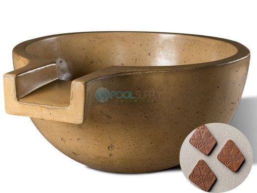 Slick Rock Concrete 36" Large Classic Spill Water Bowl | Adobe | No Liner | KSPCL3618NL-ADOBE