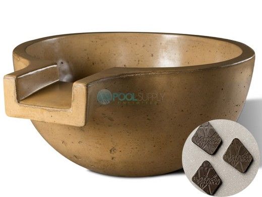 Slick Rock Concrete 36" Large Classic Spill Water Bowl | Coal Gray | No Liner | KSPCL3618NL-COALGRAY