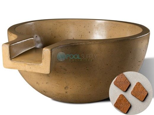 Slick Rock Concrete 36" Large Classic Spill Water Bowl | Copper | No Liner | KSPCL3618NL-COPPER