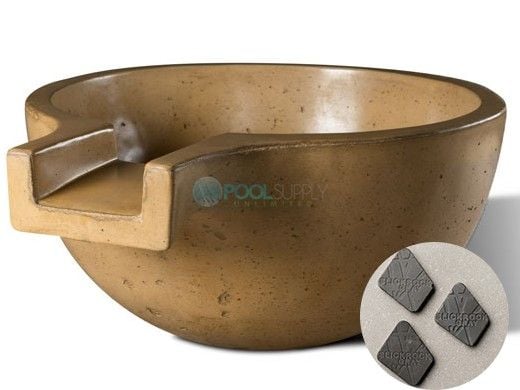 Slick Rock Concrete 36" Large Classic Spill Water Bowl | Gray | No Liner | KSPCL3618NL-GRAY