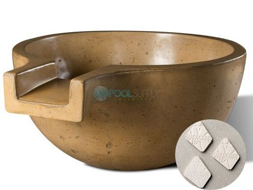 Slick Rock Concrete 36" Large Classic Spill Water Bowl | Great White | No Liner | KSPCL3618NL-GREATWHITE