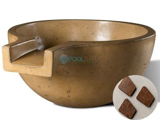 Slick Rock Concrete 36" Large Classic Spill Water Bowl | Mahogany | No Liner | KSPCL3618NL-MAHOGANY