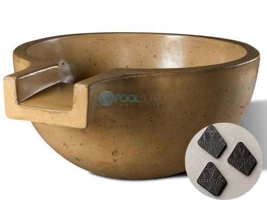 Slick Rock Concrete 36" Large Classic Spill Water Bowl | Onyx | No Liner | KSPCL3618NL-ONYX