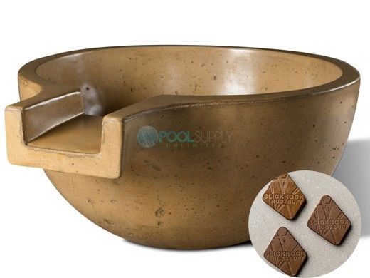 Slick Rock Concrete 36" Large Classic Spill Water Bowl | Rust Buff | No Liner | KSPCL3618NL-RUSTBUFF