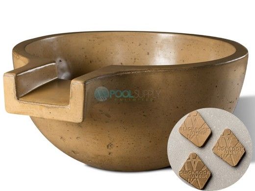 Slick Rock Concrete 36" Large Classic Spill Water Bowl | Umber | No Liner | KSPCL3618NL-UMBER