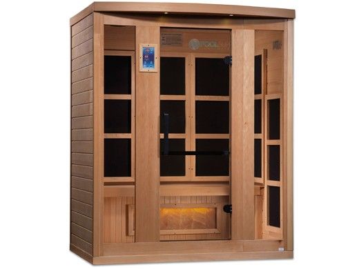 Golden Designs 3 Person Hotel Edition Full Spectrum PureTech Near Zero EMF FAR Infrared Sauna with Himalayan Salt Bar | GDI-8030-H3