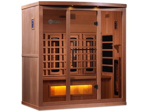 Golden Designs 4 Person Full Spectrum PureTech Near Zero EMF FAR Infrared Sauna with Himalayan Salt Bar | Hemlock | GDI-8040-02