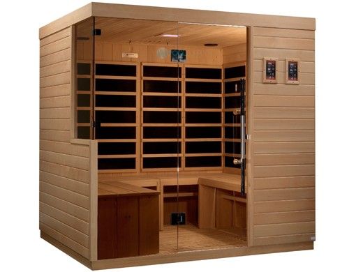 Golden Designs Dynamic La Sagrada 6 Person Ultra Low EMF FAR Infrared Sauna | Hemlock  | DYN-5860-01