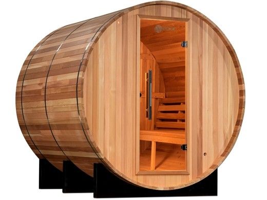 Golden Designs Uppsala 4 Person Traditional Barrel Steam Sauna | Canadian Red Cedar | GDI-SJ-2004-CED