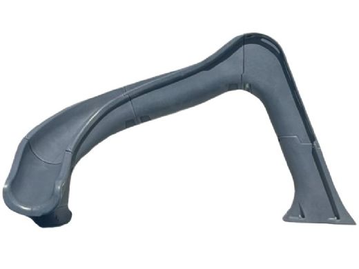 Global Pool Products Side Winder Swimming Pool Slide with LED Light | Left Turn | Gray | GPPSSW-GREY-L-LED